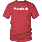 MusoGeek District Unisex Shirt White Script