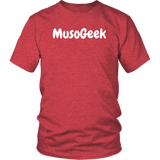 MusoGeek District Unisex Shirt White Script