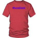 MusoGeek District Unisex Shirt Purple Script