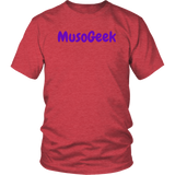 MusoGeek District Unisex Shirt Purple Script